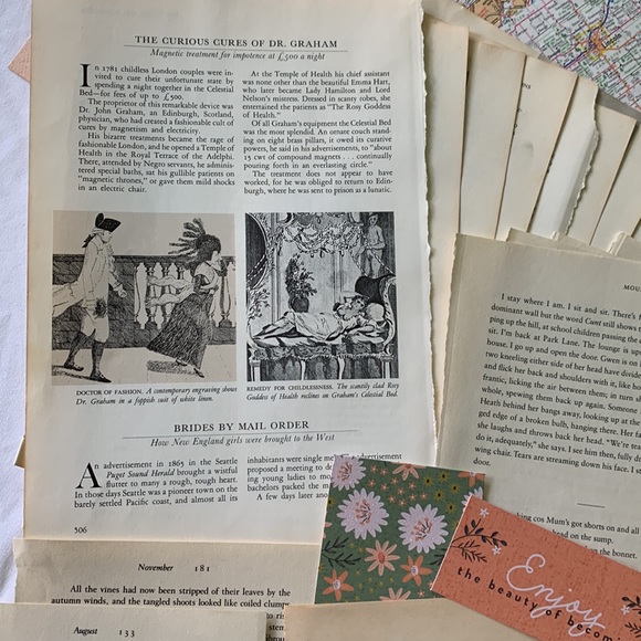 Over 50 vintage book pages for junk journals and paper crafts. Great variety! - Picture 9 of 16